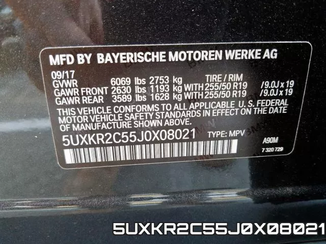 5UXKR2C55J0X08021
