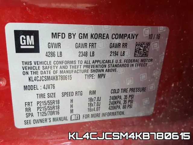 KL4CJCSM4KB780615