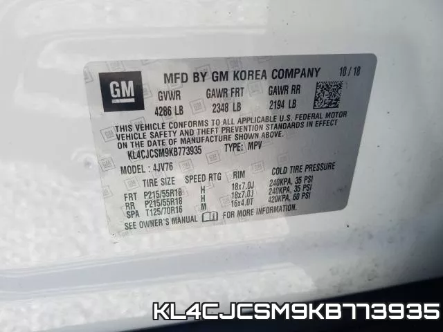 KL4CJCSM9KB773935