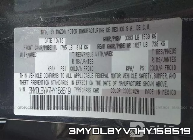 3MYDLBYV7HY158519