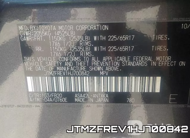 JTMZFREV1HJ700842