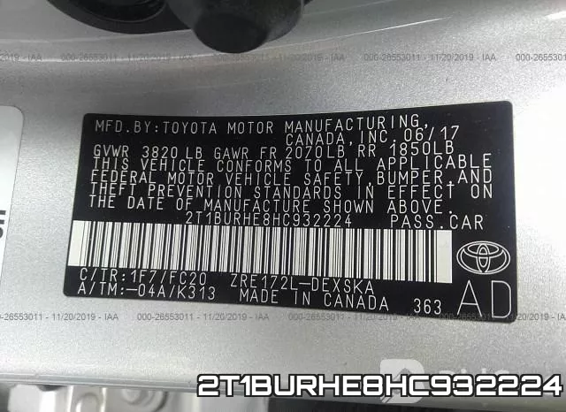 2T1BURHE8HC932224