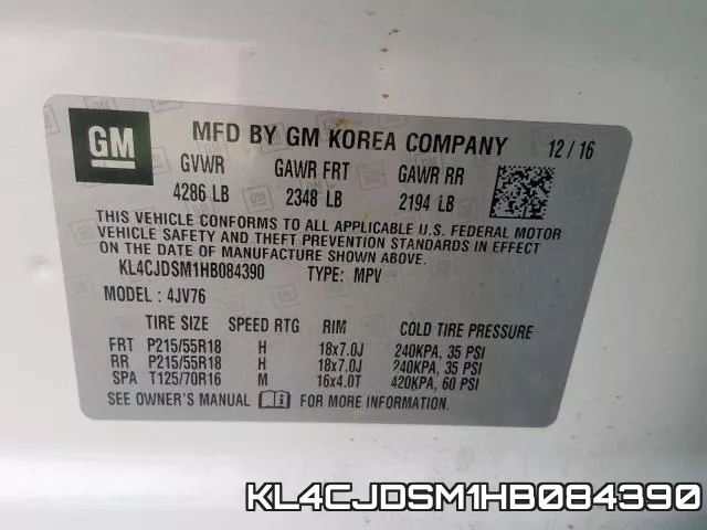 KL4CJDSM1HB084390