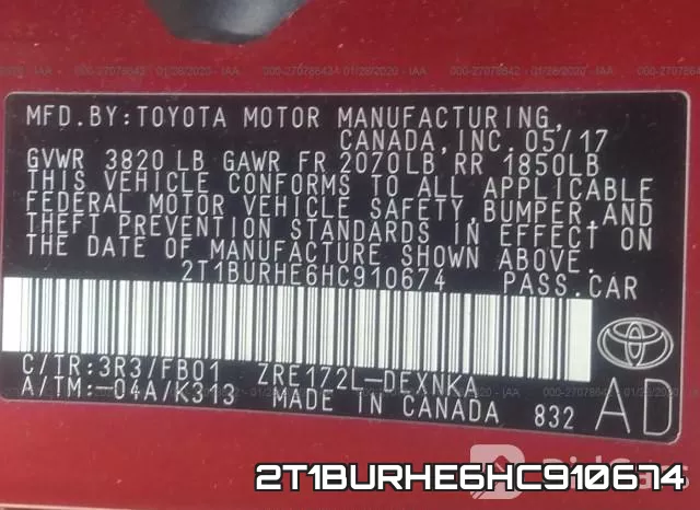 2T1BURHE6HC910674