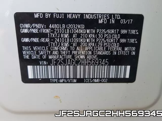 JF2SJAGC2HH569345