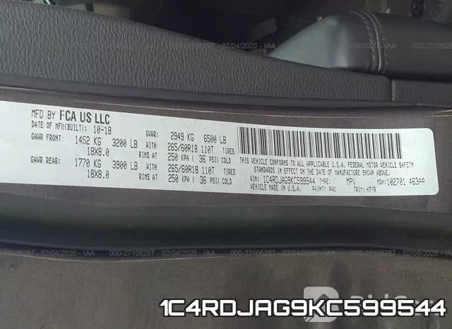 1C4RDJAG9KC599544