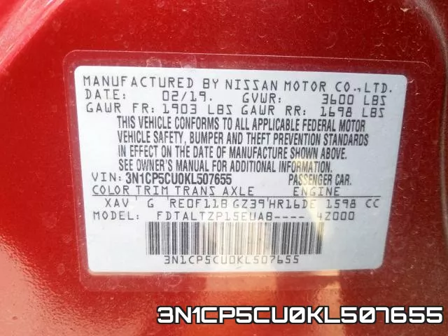 3N1CP5CU0KL507655