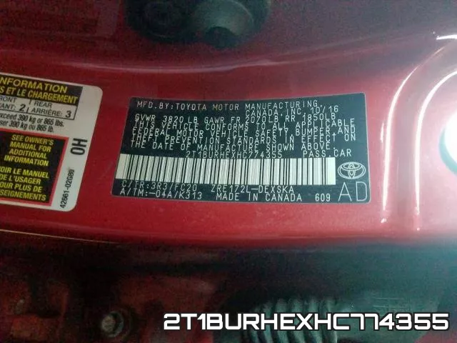 2T1BURHEXHC774355