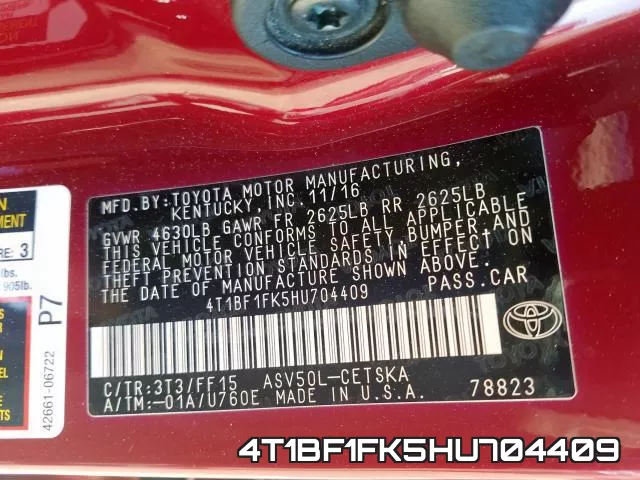 4T1BF1FK5HU704409