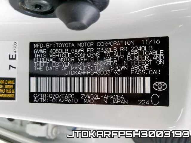 JTDKARFP5H3003193