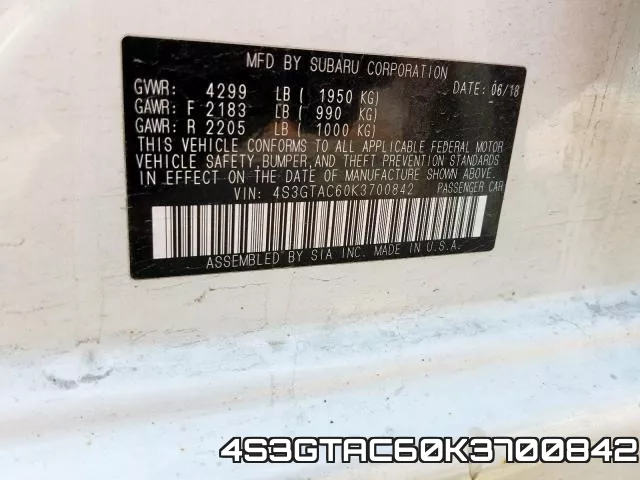 4S3GTAC60K3700842