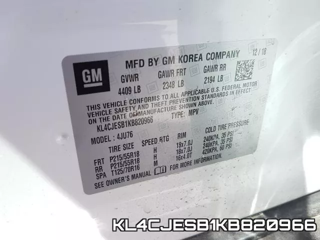 KL4CJESB1KB820966