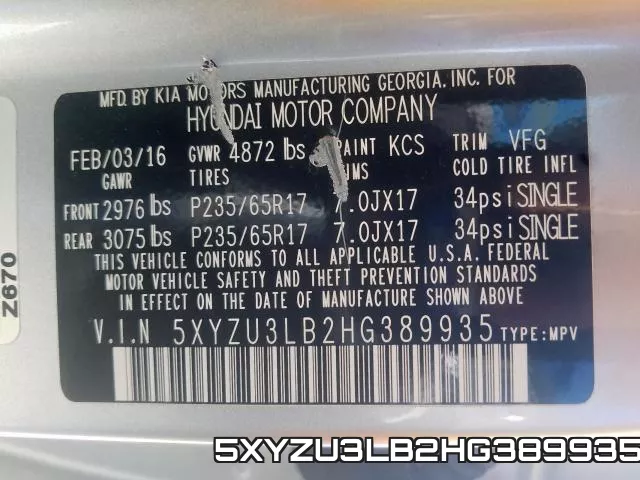 5XYZU3LB2HG389935