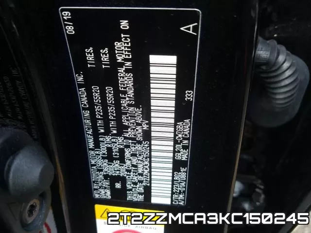 2T2ZZMCA3KC150245