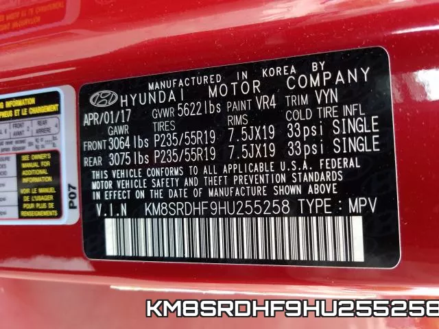 KM8SRDHF9HU255258