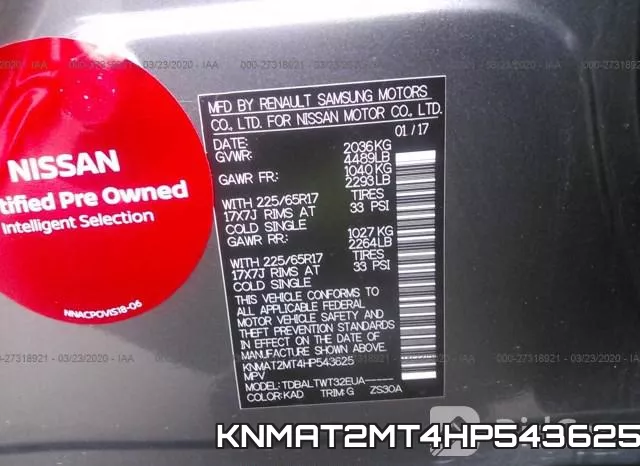 KNMAT2MT4HP543625