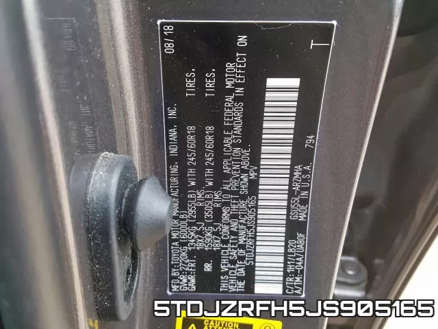5TDJZRFH5JS905165