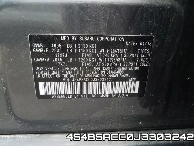 4S4BSACC0J3303242