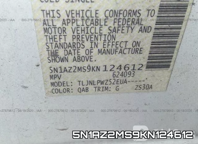 5N1AZ2MS9KN124612