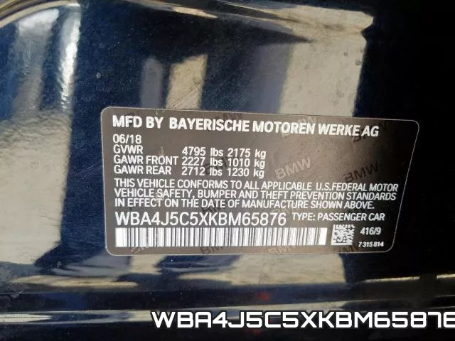WBA4J5C5XKBM65876
