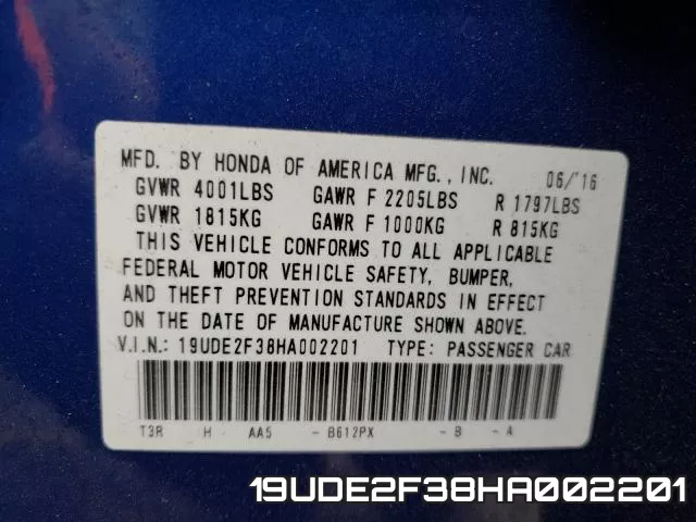 19UDE2F38HA002201