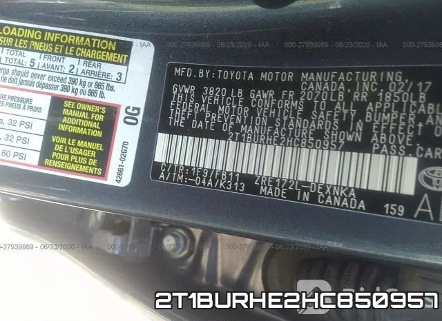 2T1BURHE2HC850957