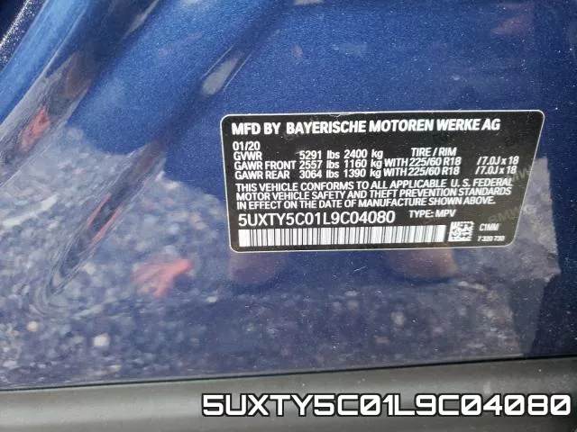 5UXTY5C01L9C04080