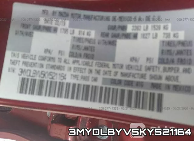 3MYDLBYV5KY521164