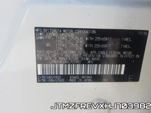 JTMZFREVXHJ703982