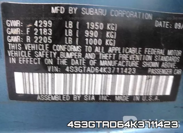 4S3GTAD64K3711423