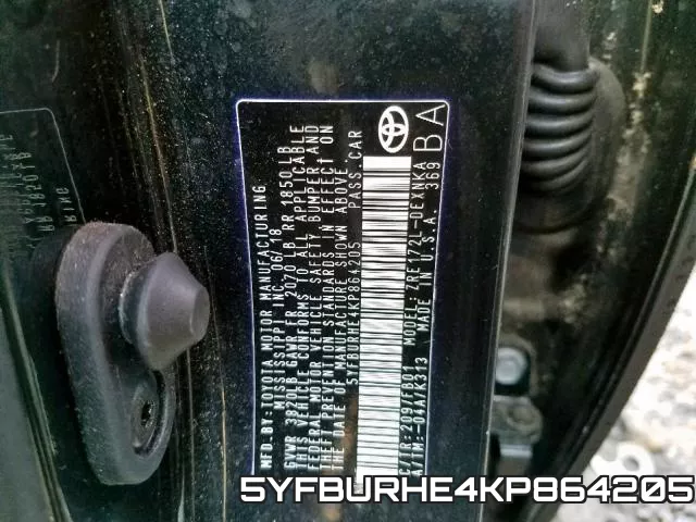 5YFBURHE4KP864205