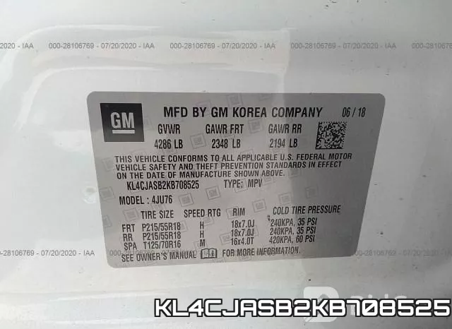 KL4CJASB2KB708525