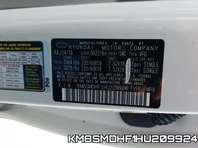 KM8SMDHF1HU209924