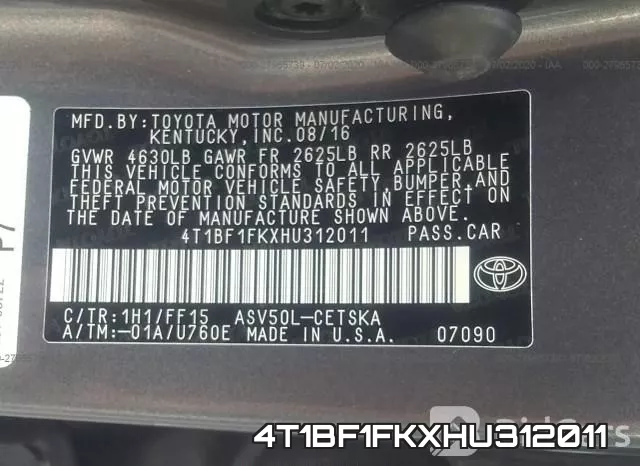 4T1BF1FKXHU312011
