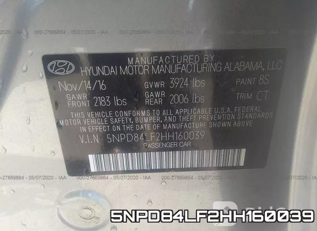 5NPD84LF2HH160039