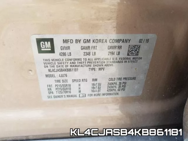 KL4CJASB4KB861181