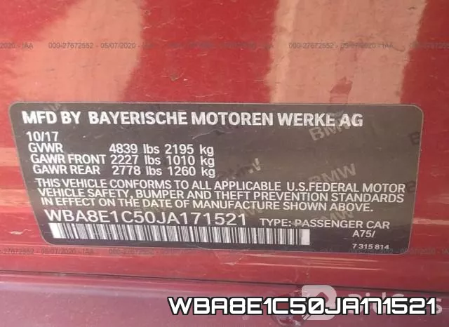 WBA8E1C50JA171521