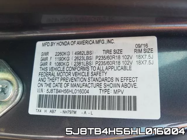 5J8TB4H56HL016004