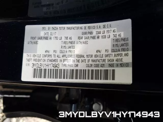 3MYDLBYV1HY174943