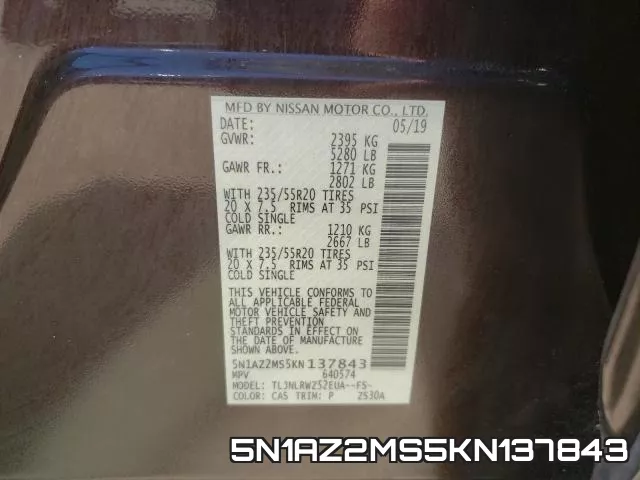 5N1AZ2MS5KN137843