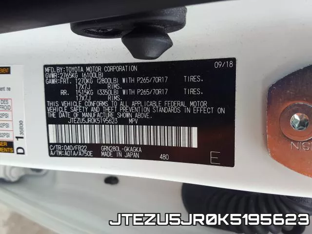 JTEZU5JR0K5195623