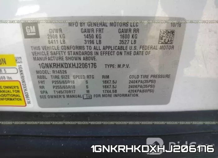1GNKRHKDXHJ206176