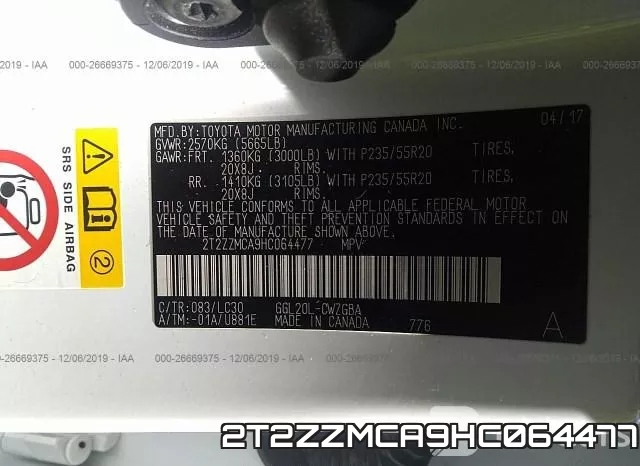2T2ZZMCA9HC064477