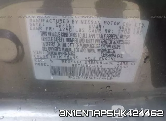 3N1CN7AP5HK424462