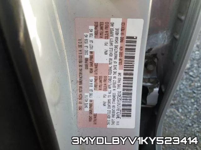 3MYDLBYV1KY523414