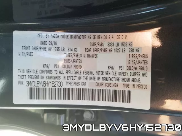 3MYDLBYV6HY152730