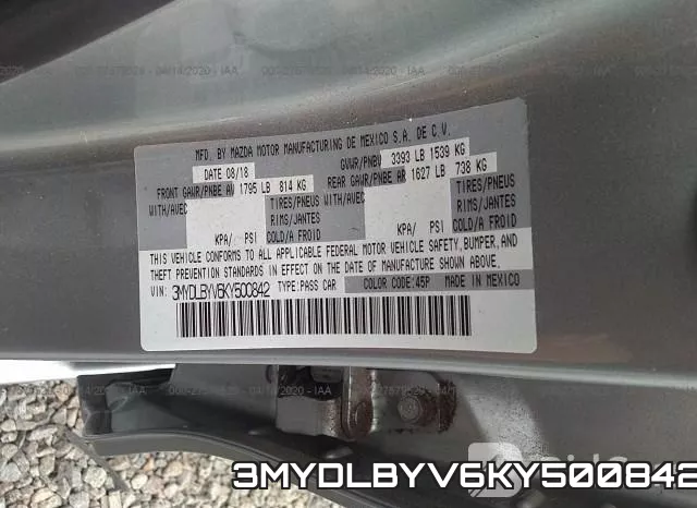 3MYDLBYV6KY500842