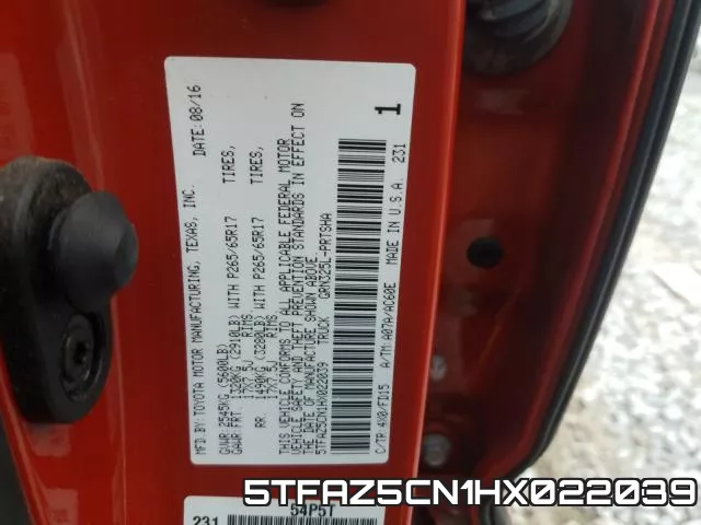 5TFAZ5CN1HX022039