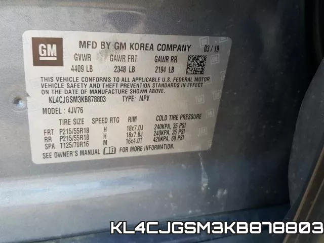 KL4CJGSM3KB878803