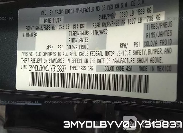 3MYDLBYV0JY313837